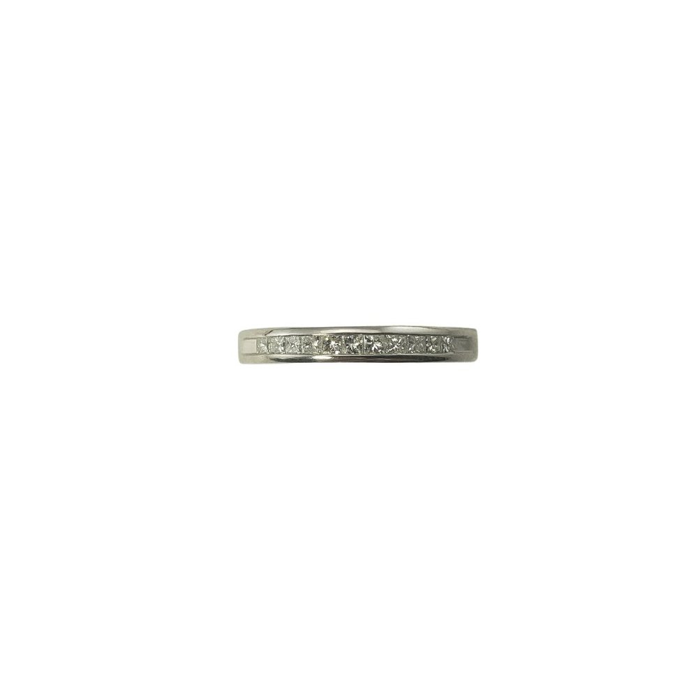 Vintage 14 Karat White Gold Princess Cut Diamond Wedding Band Size 5.75 #11899